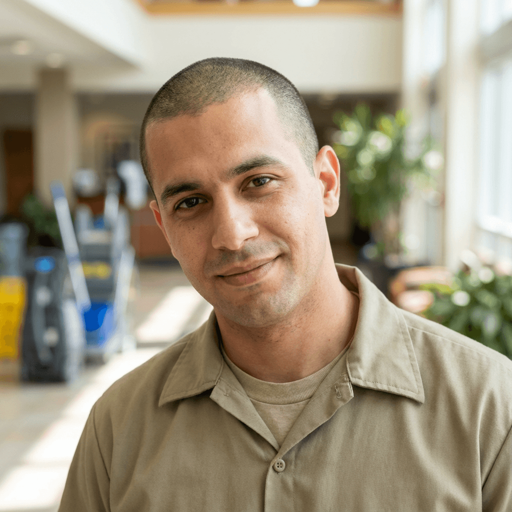Alex Ramirez smiling in a modern studio setting