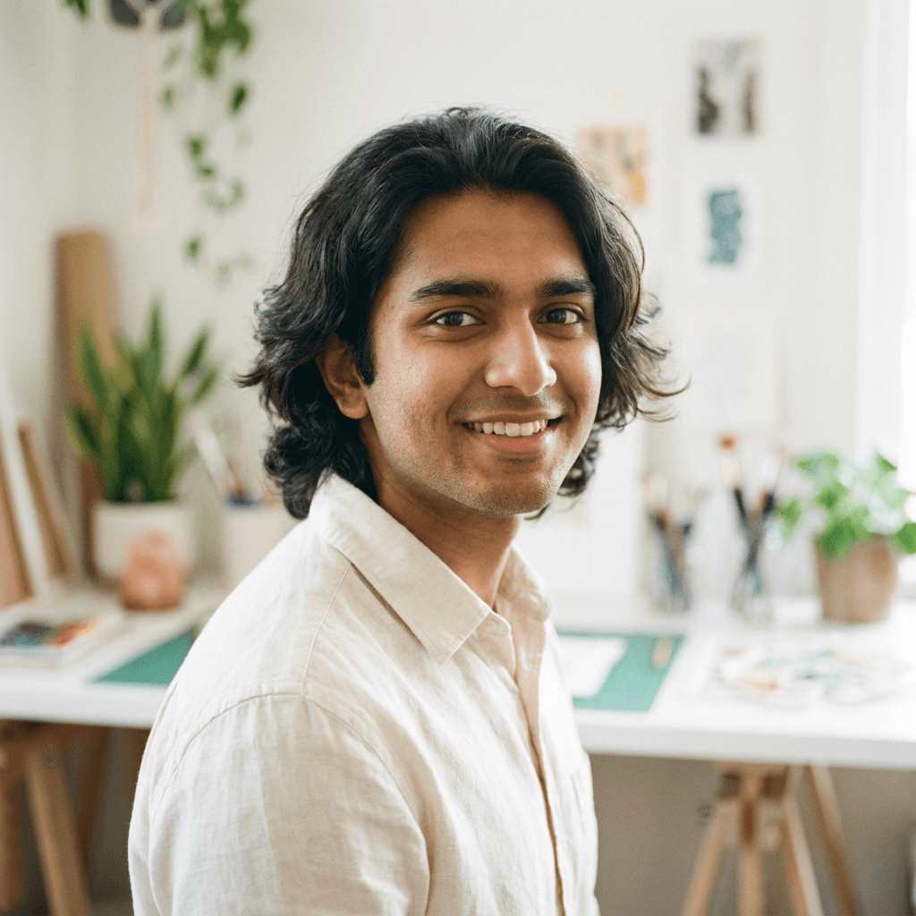 Male client smiling in a modern laser studio