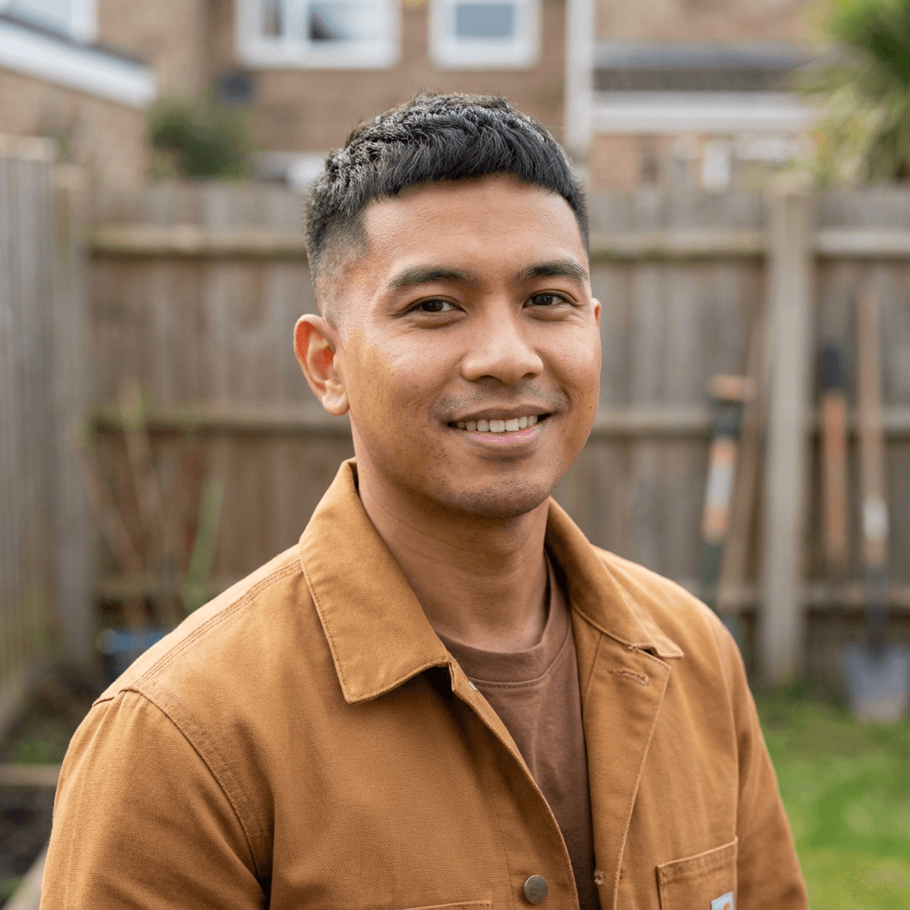 Male client looking confident at a modern clinic